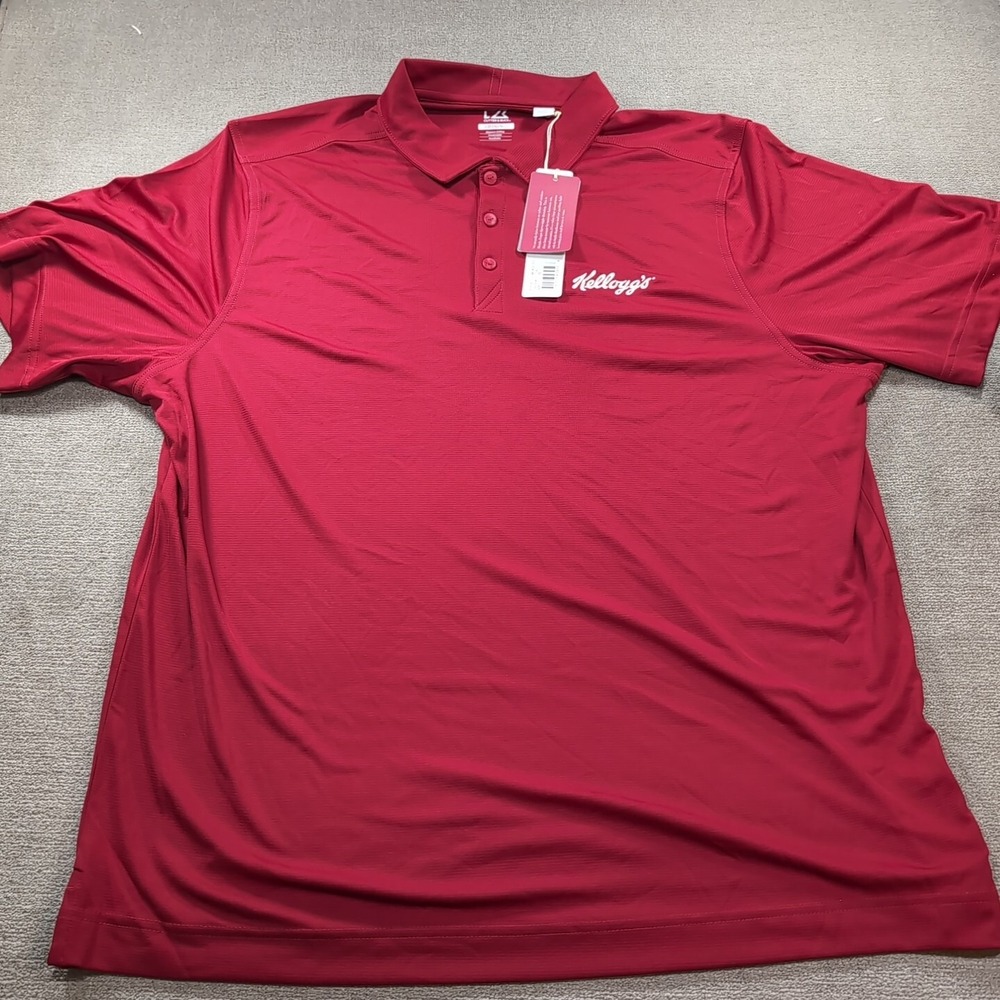 Cutter And Buck Red Kellogg's Polo Shirt Sz XX-LARGE XXL